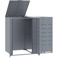 vidaXL Box pour poubelles 2 tonnes gris 138x79x117 cm acier