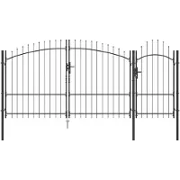 vidaXL Porte de Jardin Noir 175 x 400 cm