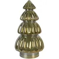 Clayre & Eef Figurine de décoration de Noël Sapin de Noël Ø 15x27 cm Vert Verre