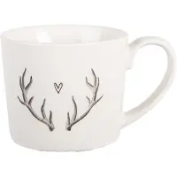 Clayre & Eef NWVMU Tasse 12x8x7 cm Blanc Gris 275ml