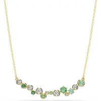 Swarovski Collier Constella, Tailles Variées, Vert, Placage De Ton Or