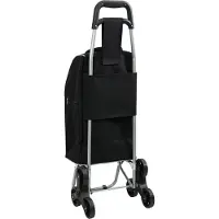 vidaXL Chariot de courses noir 39,5 x 33 x 93 cm en tissu Oxford
