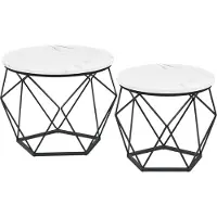 Vasagle Tables Basses Rondes, Set De 2 Tables D'appoint, St