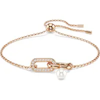 Swarovski Bracelet Constella, Perle De Cristal, Taille Ronde, Blanc, Placage De Ton Or Rosé