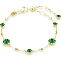 Swarovski Bracelet Imber, Taille Ronde, Vert, Placage De Ton Or