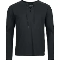 Black premium by emp T-shirt manches longues de - Essential - Haut Manches Longues Lacé - M - XXL - pour Homme - noir - Taille M