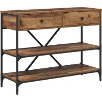vidaXL Table console avec tiroir avec étagère Autre Marron bois