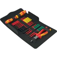 Wera 05006610001 Jeu De 17 Outils Kraftform Kompakt VDE 17 Extra Slim 2 Tool Finder Avec Lames Interchangeables Dans Un Étui - Avec Fonction Cliquet