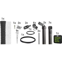 Alberts 690861 Clôture grillagée comme set complet de clôture, avec douille à enfoncer dans le sol et coussin pour les genoux, anthracite métallique, hauteur 80 cm, longueur 15 m