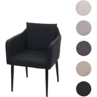 Mendler Chaise de salle à manger HWC-H93, chaise de cuisine chaise longue similicuir noir
