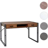 Mendler Bureau Dohna, table d'ordinateur, 121x70cm, structure 3D aspect chêne sauvage