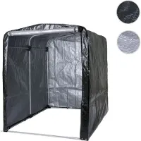 Mendler Garage à vélos HWC-N61, garage en film plastique Garage de rangement Tente de garage, alu protection UV imperméable, 201x157x201cm ~ anthracite