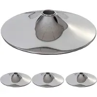 Mendler 4x plateau de sol pour tabouret de bar / chaise pivotante / chaise de salle à manger, chrome Ø 38,5cm