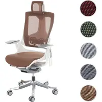 Mendler Fauteuil de bureau MERRYFAIR Wau 2 rembourrage filet ergonomique marron orange