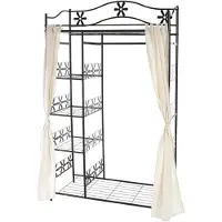 Generique Portemanteau Genf étagère métallique 172x100x43cm avec rideau