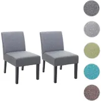 Mendler 2x chaise de salle à manger HWC-F61, fauteuil lounge, tissu/textil gris foncé