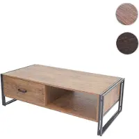 Mendler Table basse de salon MENDLER HWC-A27, 41x120x60cm structure 3D, couleur chêne sauvage