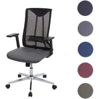 Mendler Chaise de bureau HWC-J53, chaise pivotante chaise de bureau, ergonomique similicuir Gris