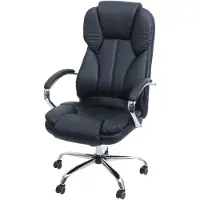 Mendler Chaise de bureau professionnelle Kansas XXL noire