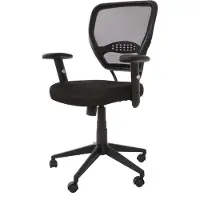 Mendler Fauteuil/chaise de bureau Seattle, charge 150kg, tissu noir avec accoudoirs