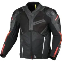 Macna Galvic blouson perforé en cuir/textile pour moto, noir/rouge, 50