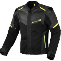 Macna Orcano 2.0 NightEye, veste textile pour moto, noir/fluo, taille L