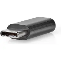 Nedis USB-C Adapter - USB 2.0 - USB-C mâle - USB Micro-B femelle - 480 Mbps - Rond - Nickelé - Noir - Boîte