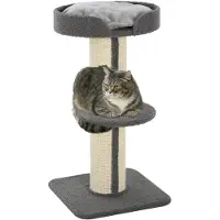 PawHut Arbre à chat arbre à jouer griffoir avec plateforme sisal peluche D30-269