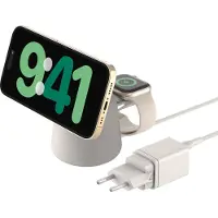 Belkin Chargeur Sans Fil Magnétique 2-en-1 Boostcharge Pro Qi2 15 W Avec Support - Sable