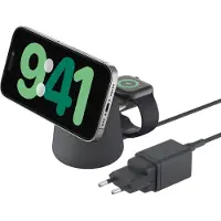 Belkin Station de recharge sans fil et aimanté BoostCharge Pro 2-in-1 avec Qi2 15 W Charbon