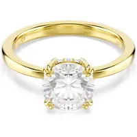 Swarovski Stilla Attract Cocktail Ring Rundschliff Weiss Goldlegierungsschicht, (50)