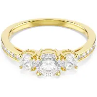 Swarovski Stilla Attract Ring Rundschliff Weiss Goldlegierungsschicht, (60)