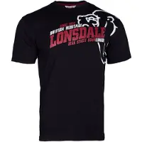 Lonsdale T-Shirt 'Walkley' rouge cerise / noir / blanc