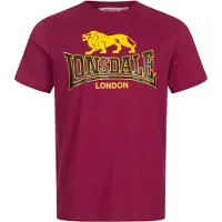Lonsdale T-Shirt 'Taverham' jaune / rouge foncé / noir