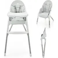 Kinderkraft DINNLY - Chaise pliante pour enfants - Confortable et imperméable - Harnais à 5 points - Grandit avec l'enfant - Facile à nettoyer - Cadre en acier stable