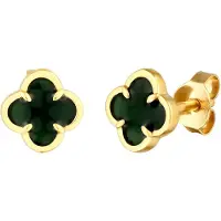 Elli Boucles d'oreilles or / vert