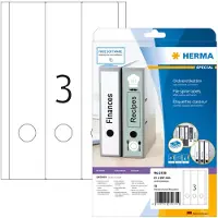 Herma Étiquettes pour classeurs A4 , 297 x 61 mm, adhésif permanent/imprimable, 75 p., blanc