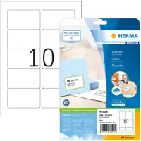 Herma Premium - Papier - mat - auto-adhésif permanent - blanc - 83.8 x 50.8 mm 250 étiquette(s) (25 feuille(s) x 10) étiquettes