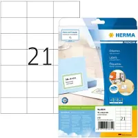 Herma Premium - Papier - mat - auto-adhésif permanent - blanc - 70 x 42.3 mm 210 étiquette(s) (10 feuille(s) x 21) étiquettes laminées