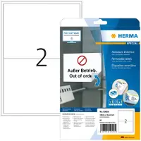 Herma Special - Papier - mat - auto-adhésif amovible - blanc - 199.6 x 143.5 mm 50 étiquette(s) (25 feuille(s) x 2 étiquettes