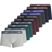 Jack & Jones Boxers 'JACSolid' bleu marine / gris foncé / sapin / lie de vin