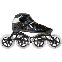 Powerslide Dragon Black 90 Kinder Karbon Inline Skate, für Racing, 2in1 Alu Frame, Infinity wheel, ABEC 9