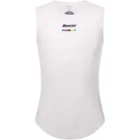 Santini Uci World Champion 2025 Sleeveless Base Layer Blanc XS Homme