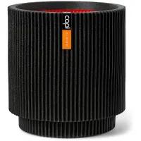 Capi Europe Vase cylindre CAPI EUROPE Groove NL 36 x 38 cm noir