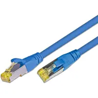 Wirewin Câble patch : S/FTP, 0.50m, bleu (S/FTP, CAT6a, 0.50 m)