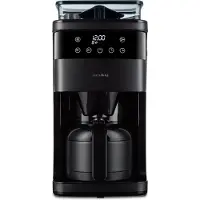 Medion Machine à café avec moulin et thermos (1 litre, max. 8 tasses, 8 niveaux de mouture, max. 1000 watts, minuterie, écran LED, stop-goutte, filtre permanent, MD19911)