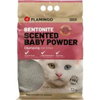Flamingo Bentonite Scented Baby Powder Cat Litter Gris