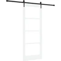 vidaXL Porte coulissante ORKDAL, 83 x 211 cm, bois massif pin et verre, blanche