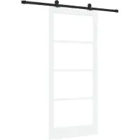 vidaXL Porte Coulissante Manuel Blanc 93 x 211 cm Bois et métal