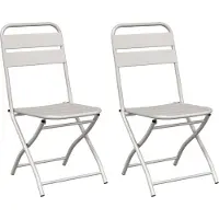 vidaXL : 2 chaises pliantes de jardin, couleur beige, en acier avec revêtement en poudre